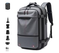 Zaino A Compressione Sottovuoto, Espandibile, 60 L, Grande Capacità, Borsa For Laptop For Viaggi Di Lavoro, Ranch, Pernottamento, Avventura, Urgenza(Gray,Air Pump)