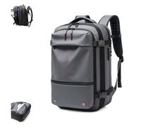 Zaino A Compressione Sottovuoto, Espandibile, 60 L, Grande Capacità, Borsa For Laptop For Viaggi Di Lavoro, Ranch, Pernottamento, Avventura, Urgenza(Gray,Manual Press)