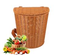 Zaino a Forma di Cestino - Zaino Intrecciato Con Compartimenti,Cestino Da Vacanza Con Coperchio E Spallacci - per Weekend Raccolta in Frutteto All'aperto Fattoria Spiaggia Shopping e Picnic