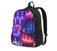 Zaino a forma di palla da bowling al neon per uomo e donna, ideale per viaggi, escursioni, leggero, zaino per laptop, pesca, moda, grande capacità, zaino impermeabile, lavoro, università, nero, cari