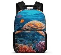 Zaino a forma di stella marina e pesce tropicale, leggero, casual, da lavoro, resistente, dal design classico, per l'uso quotidiano