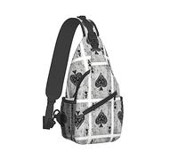 Zaino a per uomo donna multiuso antifurto sport all'aria aperta zainetto viaggio borsa tattica, vintage asso di picche Card Poker Lover petto borsa da giorno zaino