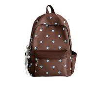 Zaino a pois - Zaino in nylon, tasche laterali, ciondolo a forma di stella | Interni spaziosi, estetica casual, comfort di trasporto regolabile per lezioni, gite nel fine settimana, pendolari e festival