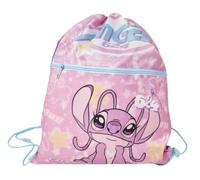 Zaino a Sacca Scuola e Tempo Libero Disney Stitch Angel 2 Scomparti con Cerniera Esterna e Chiusura a Coulisse 44x34cm