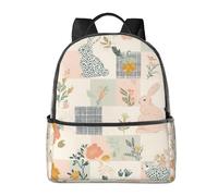 Zaino a scacchi con coniglietto per donne e uomini, con coniglio, borsa per la scuola per adolescenti, borsa per libri, zaino casual per college, viaggi, lavoro