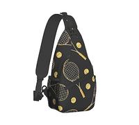 Zaino a Spalla a Tracolla per Donna Uomo Zaino da Viaggio Antifurto Multiuso Borsa da Campeggio all'aperto Cartella Tattica, Racchette da Tennis Colorate Divertenti e Palline da Tennis Art Chest Bag