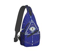 Zaino a Spalla Sling per Donna Uomo Antifurto Multiuso Satchel Bookbags Zaino da Viaggio Daypack Custodia per Fotocamera, Evil Eye Mandala Ii' Graphic Art Crossbody Daypacks