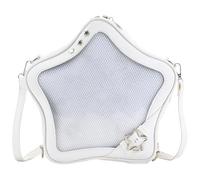 Zaino a Stella Bianca, Borsa a Tracolla in Pelle Pu, Borsa a Forma di Stella, Zaino Viaggio per Ragazze Carine, Borsa a Tracolla Y2k Spicy Girl