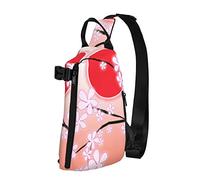 Zaino a tracolla a tracolla Asian Pink Blossom Japan Travel Hiking Chest Daypack One Strap Shoulder Bag