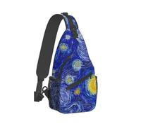 Zaino a tracolla a tracolla astratto cielo blu luna Borsa a tracolla Borsa a tracolla casual Borsa a tracolla per viaggi Escursionismo Corsa Sport