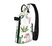 Zaino a tracolla a tracolla Cactus Plant Flower Lama Travel Hiking Chest Daypack One Strap Shoulder Bag