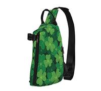 Zaino a tracolla a tracolla Clover Green Leaf Travel Hiking Chest Daypack One Strap Shoulder Bag