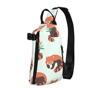 Zaino a tracolla a tracolla Cute Raccoon Cat Red Panda Travel Escursionismo Chest Daypack One Strap Shoulder Bag