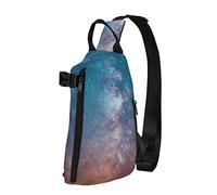 Zaino a tracolla a tracolla Galaxy Starry Sky Stars Travel Hiking Chest Daypack One Strap Shoulder Bag