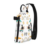 Zaino a tracolla a tracolla Great Sphinx Giza Egyptian Ankh Travel Hiking Chest Daypack One Strap Shoulder Bag