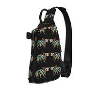 Zaino a tracolla a tracolla Hipster Chihuahua Dog Sugar Skull Viaggio Escursionismo Petto Zaino Borsa a tracolla con una tracolla