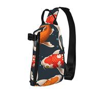Zaino a tracolla a tracolla Koi Carps Lucky Japan Travel Hiking Chest Daypack One Strap Shoulder Bag