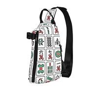 Zaino a tracolla a tracolla Mahjong Cina Cultura Hipster Viaggio Escursionismo Petto Zainetto Borsa a tracolla con una cinghia