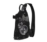 Zaino a tracolla a tracolla Music Sound Wings Travel Hiking Chest Daypack One Strap Shoulder Bag