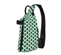 Zaino a tracolla a tracolla St Patrick Day Green Lucky Clover Travel Hiking Chest Daypack One Strap Shoulder Bag