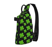 Zaino a tracolla a tracolla St Patricks Shamrock Clover Travel Hiking Chest Daypack One Strap Shoulder Bag