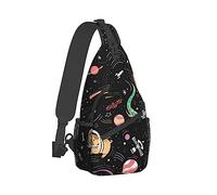 Zaino a tracolla a tracolla ultraleggero Borsa a tracolla a tracolla Zaino multiuso antifurto Daypack per attività all'aperto Campeggio Escursionismo Trekking, Galaxy Pug Dog Space Dog Ice Cream Art