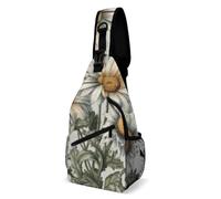 Zaino a tracolla alla moda Borsa a tracolla creativa con stampa a tre margherite per uomo e donna