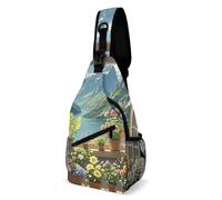 Zaino a tracolla alla moda Borsa a tracolla creativa con stampa di paesaggi li per uomo e donna