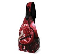 Zaino a tracolla alla moda borsa a tracolla creativa melograno stampa frutta zaini a tracolla per uomo donna, stile, 38 x 20 cm, borsa a petto stampata