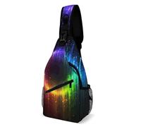 Zaino a tracolla alla moda Borsa da petto creativa Stampa al neon arcobaleno Zaini a tracolla per uomo e donna