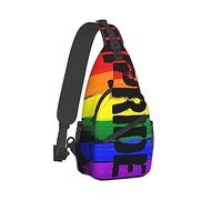 Zaino a tracolla alla moda, borsa, Lgbt Pride Love Rainbow Pattern Zaini a spalla a tracolla sul petto Borse, Zaino per attrezzi, Borse da palestra Sacca Zainetto Zaino da esterno per uomo Donna