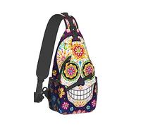 Zaino a tracolla alla moda, borsa, teschio di zucchero colorato Day Of The Dead Art Chest Pack Borse a tracolla, zaino per attrezzi, borse da palestra Sack Daypack Zaino da esterno per uomo donna do
