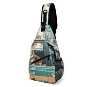 Zaino a tracolla alla moda con stampa di un cane taxi, zaino a tracolla per uomo e donna, stile, 38 x 20 cm, borsa a petto stampata