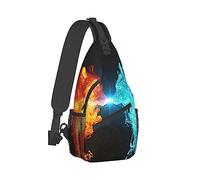 Zaino a tracolla alla moda, zainetto, zaino a tracolla Fire And Ice Wolf Art, borse tote, borse da palestra Sack Daypack Zaino da esterno per uomo donna Lady