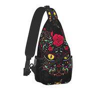 Zaino a tracolla alla moda Zaino per sport all'aria aperta Day of the Dead Kitty Cat Sugar Skull, Zaino a tracolla per uomo e ragazzo per tutti i giorni all'aperto, Taglia unica