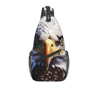 Zaino A Tracolla American Usa Flag With Eagle Torace Daypack Casual Traspirante Borse A Spalla Da Uomo, Per Sport All'Aperto, Uomo, Lavoro, Ciclismo