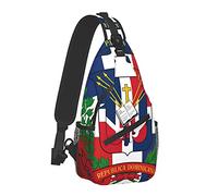 Zaino a tracolla antifurto Borsa a tracolla a tracolla con bandiera della Repubblica Dominicana per uomo Donna, Borsa da palestra regolabile resistente Zaino da viaggio per ciclismo, taglia unica