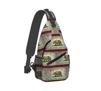 Zaino A Tracolla California Republic Flag Zaini Petto Multiuso Cintura Regolabile Borse Per Imbracatura, Per Escursionismo, Viaggio, Sport All'Aperto
