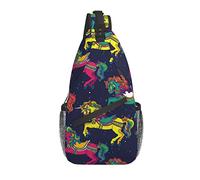 Zaino A Tracolla Carousel Horses Sacca Per Casse Di Fionda Traspirante Multiuso Borsa A Tracolla, Per Lavoro, Sport All'Aperto, Correre