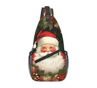 Zaino A Tracolla Christmas Holiday Santa Claus Wreath Zaino Monospalla Multiuso Traspirante Borsa A Traversa, Per Routine Di Fitness, Donna, Lavoro