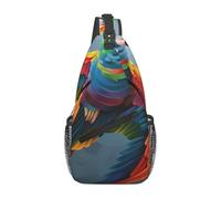 Zaino A Tracolla Colorful Feathers Zaino Monospalla Casual Multiuso Pacchetto Da Viaggio Per Spalle, Per Ciclismo, Camminare, Routine Di Fitness, Lavoro