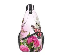 Zaino a tracolla con bouquet di lavanda e fiori che si baciano, per donne e uomini, borsa da viaggio, borsa da trekking per campeggio, ciclismo