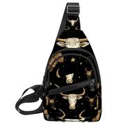 Zaino a tracolla con cappello da cowboy, cactus, stile western, borsa da viaggio, escursionismo, borsa da petto, Multicolore 03, 11.8x7x1.5in/30x18x4cm