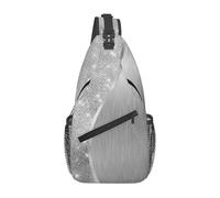 Zaino a tracolla con glitter argento Glam Bling per donna e uomo, da viaggio, escursionismo, borsa a tracolla