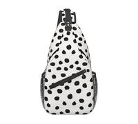 Zaino a tracolla con stampa animalier a pois, nero e bianco, dalmata, per donne e uomini, da viaggio, escursionismo, borsa a tracolla