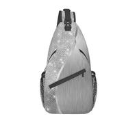Zaino a tracolla con tracolla Glam Bling argento glitterato per donna Uomo Zaino da viaggio per escursionismo Borsa a tracolla sul petto