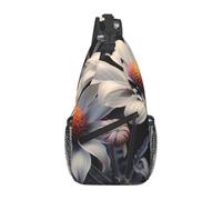 Zaino a tracolla da donna e uomo, con mulino a vento tramonto borsa a tracolla da viaggio per escursionismo e borsa da petto, Pittura floreale moderna, Taglia unica