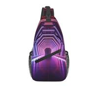 Zaino a tracolla da donna e uomo, Pierres naturelles, borsa a tracolla da viaggio, escursionismo, cintura toracica, zaino da giorno, Tunnel con luci al neon, Taglia unica