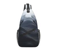 Zaino a tracolla da donna e uomo, romantico, Parigi, Eiffel, borsa a tracolla da viaggio, escursionismo, borsa da petto, Onde nere profonde, Taglia unica