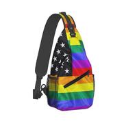 Zaino a tracolla da palestra per uomo e donna, borsa da trekking per esterni, stile retrò vintage, con bandiera americana LGBT Gay Pride, zaino da viaggio per escursioni - piccolo zaino portautensili